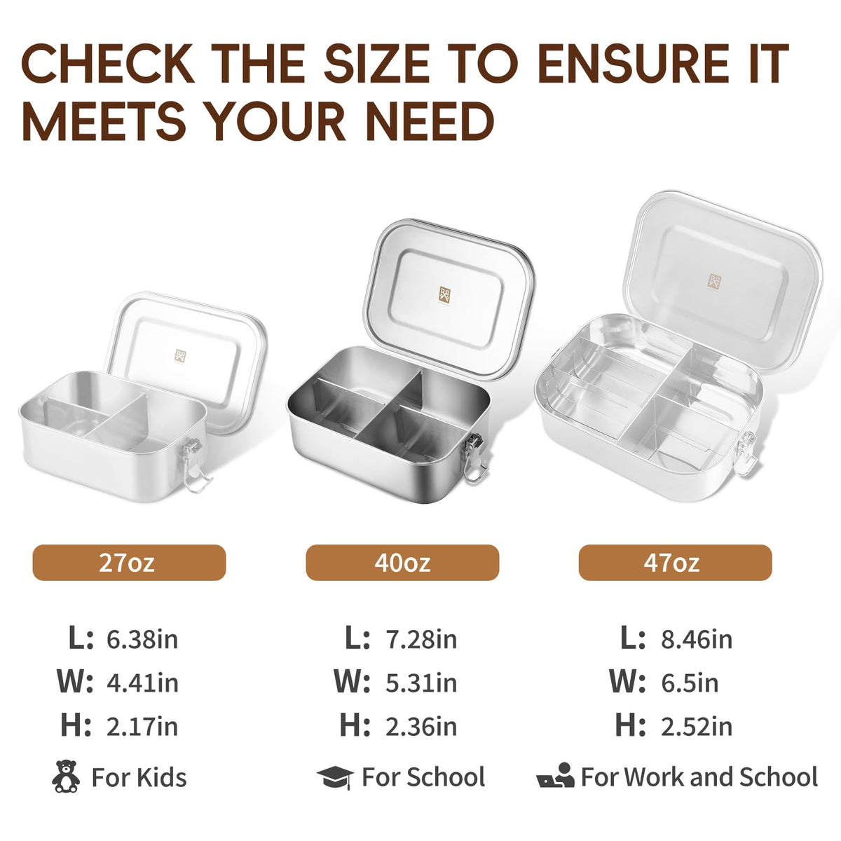 GOLDEN KEY large 1200ml capacity fits meals for adults and kids