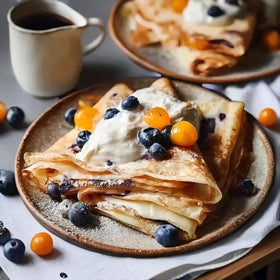 Golden Prairie 8-inch nonstick crepe pan showing even cooking with little oil