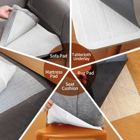 Goldenpasinee mesh-textured surface offers strong grip and breathable protection for floors.