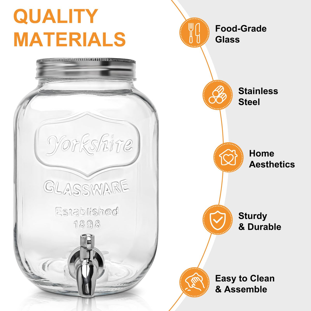 Goldfishwa wide-mouth lid for easy filling and cleaning.