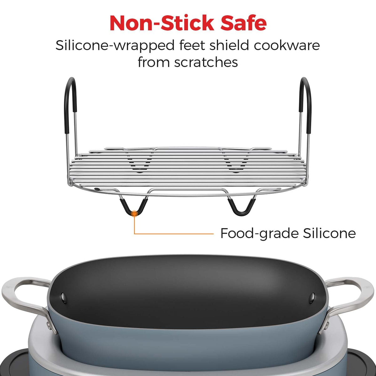 Goldlion stainless-steel roasting rack with sturdy construction.