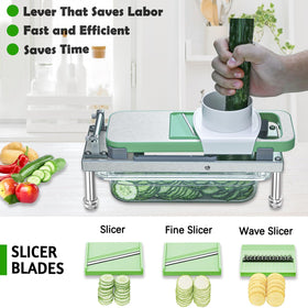 Goldtree Vegetable Chopper in action with crisp dicing creating uniform chunks.