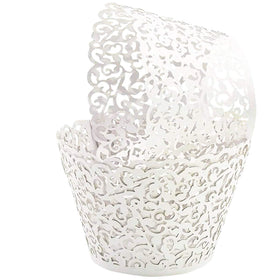 GOLF white ornate lace cupcake wrapper adds elegant dessert detail