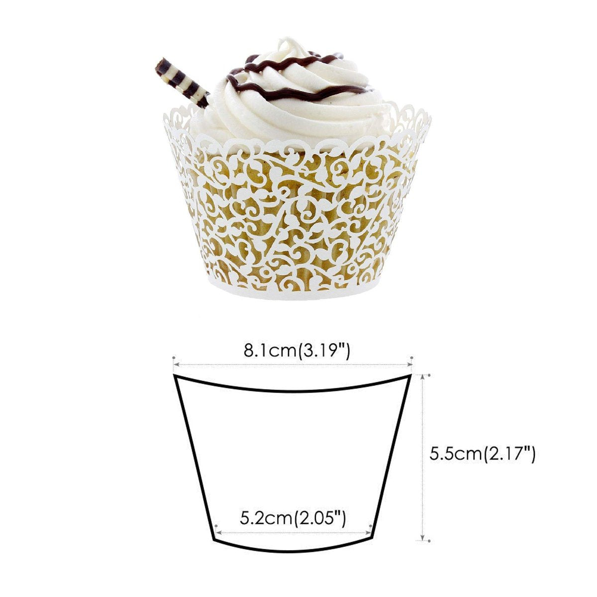 GOLF ivory laser-cut wrappers frame cupcakes beautifully for celebrations