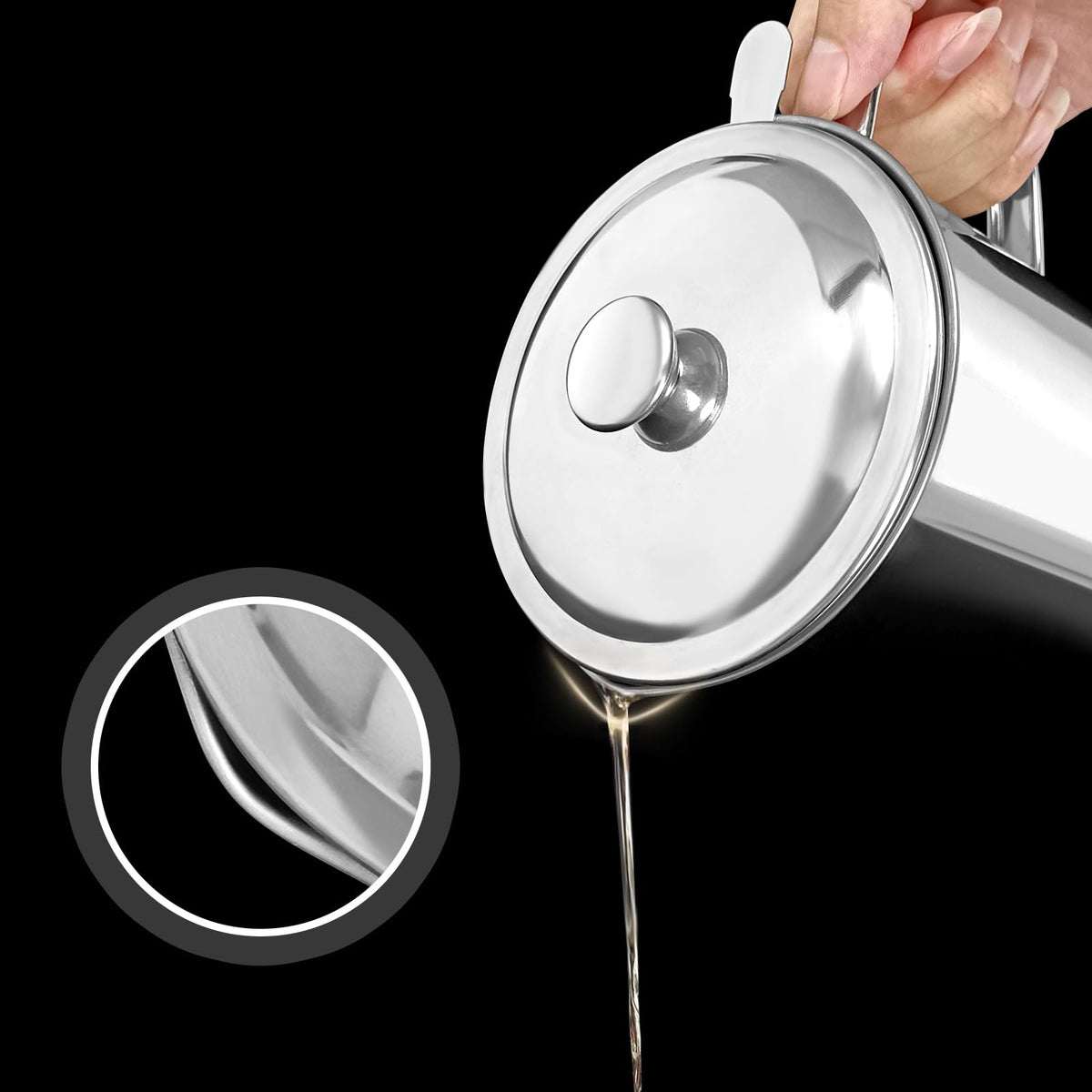 GOLF stainless steel strainer ensures clean oil storage.