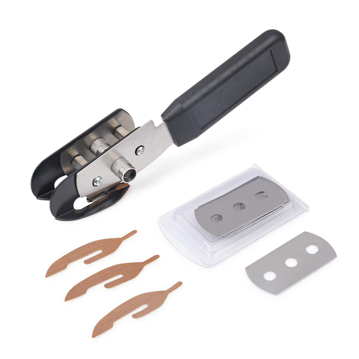 Gomake vinyl backing cutter front view shows dual blades for clean parallel cuts.