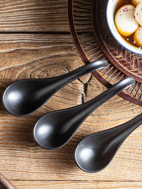 Gomakren black kitchen spoons add rustic elegance to dining