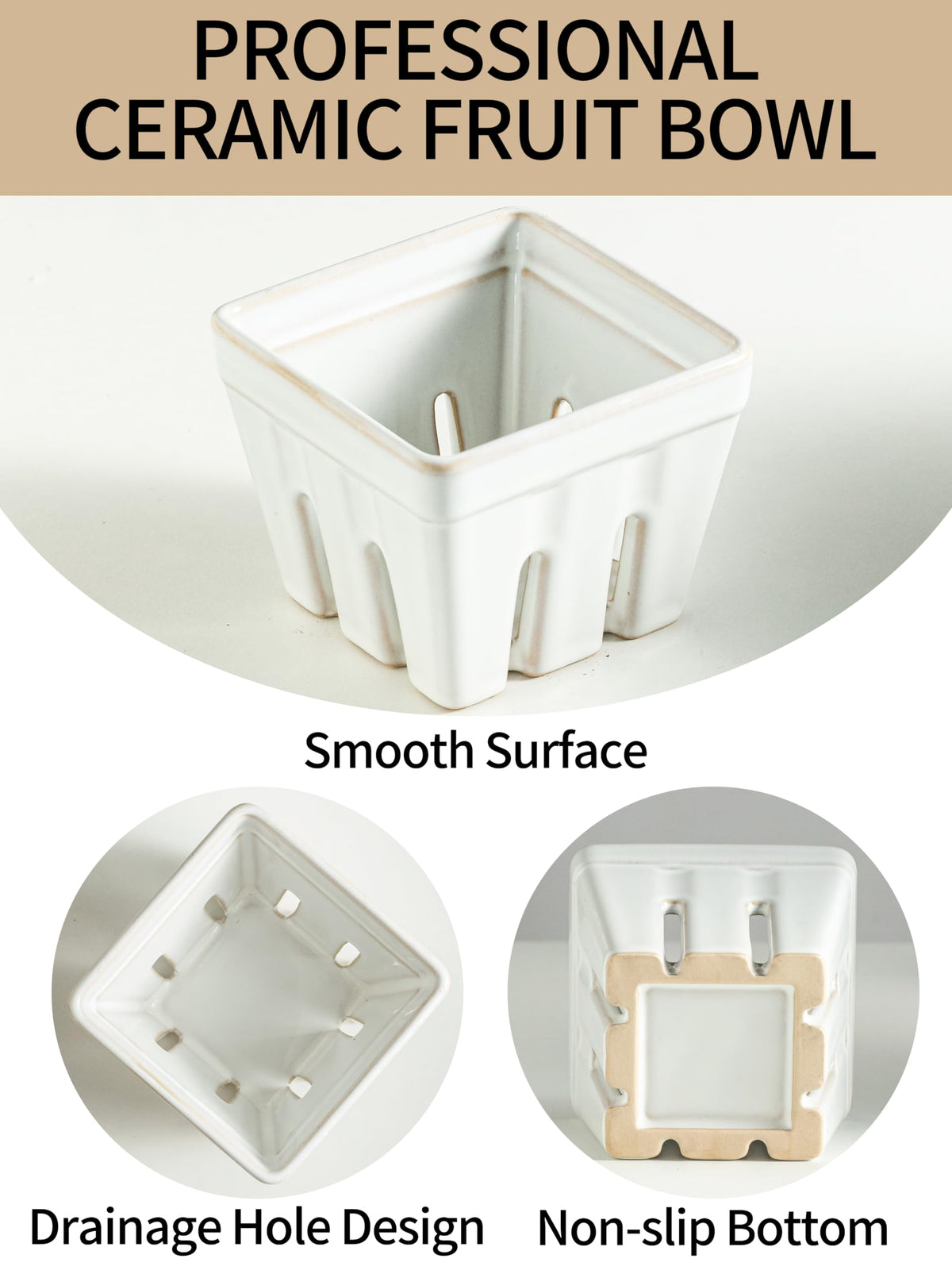 Gomakren ceramic berry basket is dishwasher safe for easy cleanup.