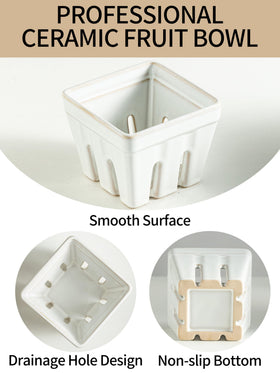 Gomakren ceramic berry basket is dishwasher safe for easy cleanup.