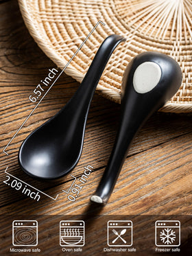 Gomakren set of 6 ceramic spoons for versatile soups and stews