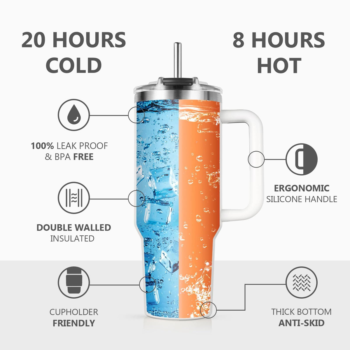 GoMelley It's Dr Actually 40oz car-holder friendly tumbler supports travel