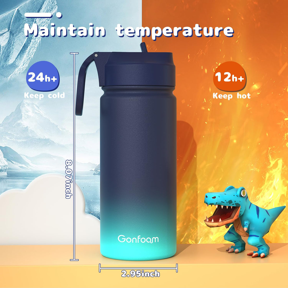 Gonfoam 2-pack with easy-clean opening simplifies after-activity washing.