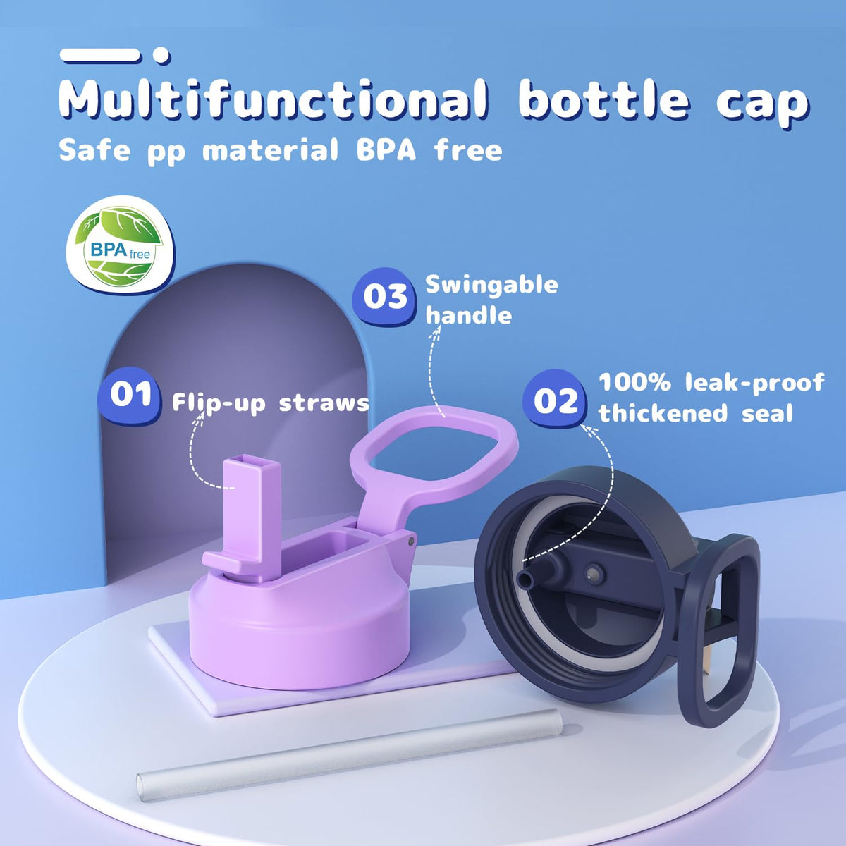 Gonfoam bottle 2-pack features a portable handle for on-the-go.