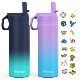 Gonfoam kids water bottle 2-pack front view showing durable construction