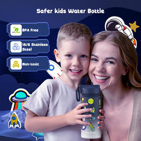 Gonfoam bottle sapphire gray leak-proof seal prevents spills in backpacks.