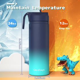 Gonfoam vacuum insulated 20oz bottle keeps beverages cold or hot