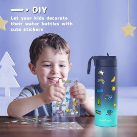 Gonfoam water bottle lid and straw with safe design for kids
