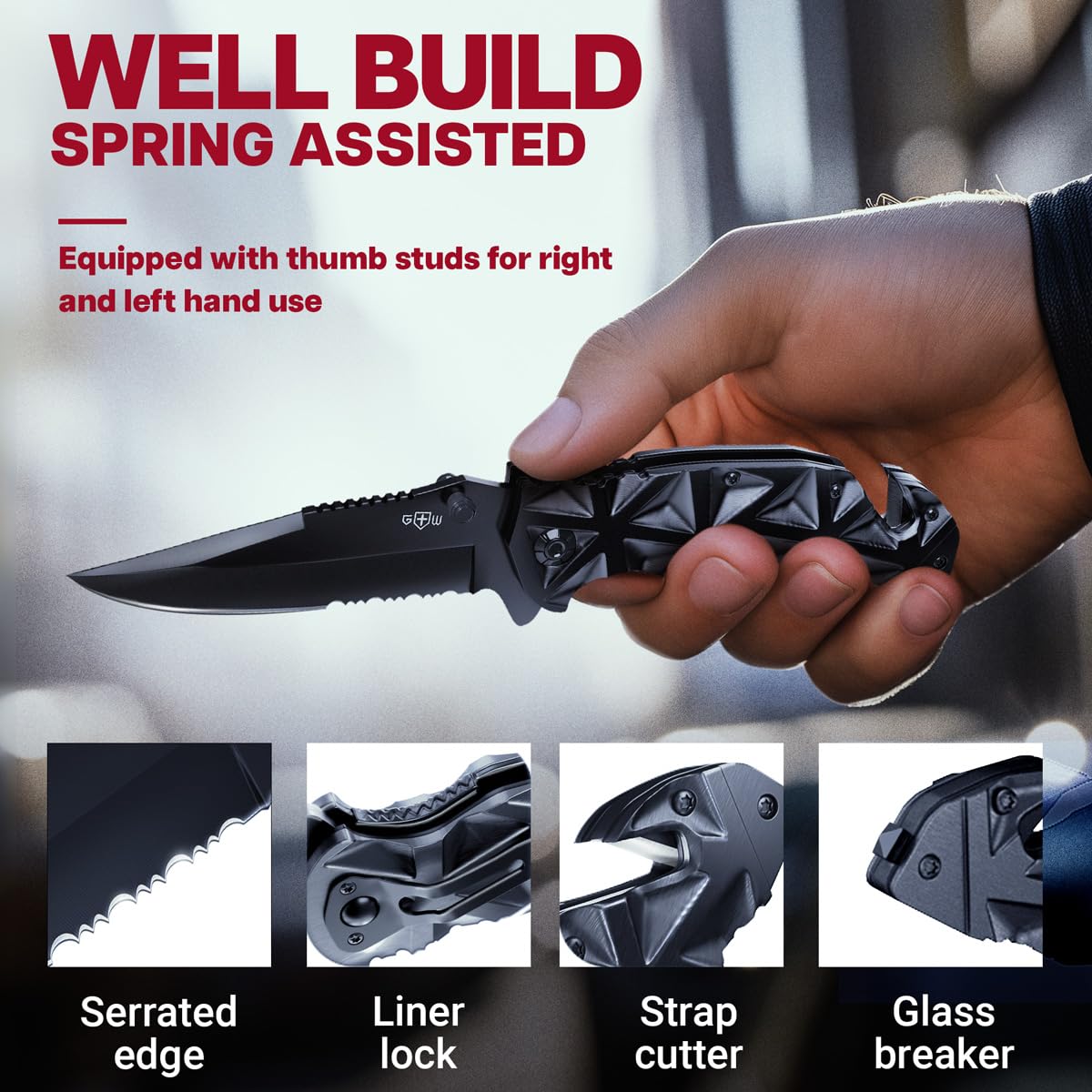 GOOD WORKER edc knife with pocket clip for convenient carry