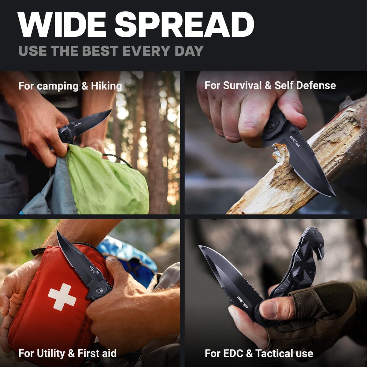 GOOD WORKER pocket knife ergonomic handle for comfortable use