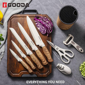 GOODA 8-inch bread knife with serrated blade for crusty loaves