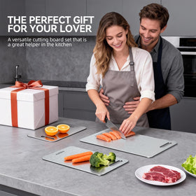 GoodArtificer titanium cutting board durable one-piece alloy for long-term kitchen use.