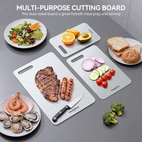 GoodArtificer titanium cutting board vibrant packaging makes gifting appealing.