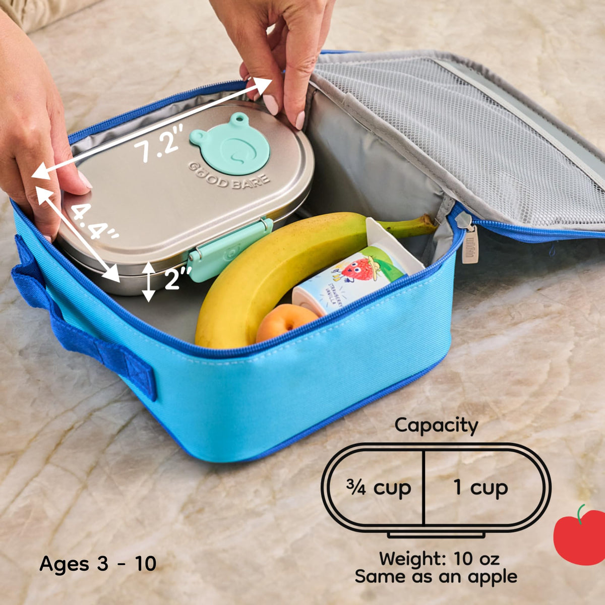 Good Bare BPA-free stainless steel design offers a safer lunch option.