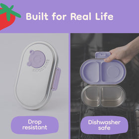 Good Bare lavender-mist color adds playful touch to kids' meals.