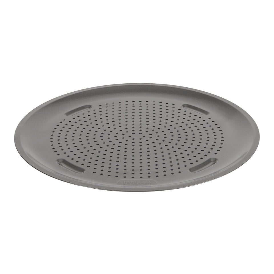 GoodCook AirPerfect 14inch pizza pan with cutting guides for perfect slices.
