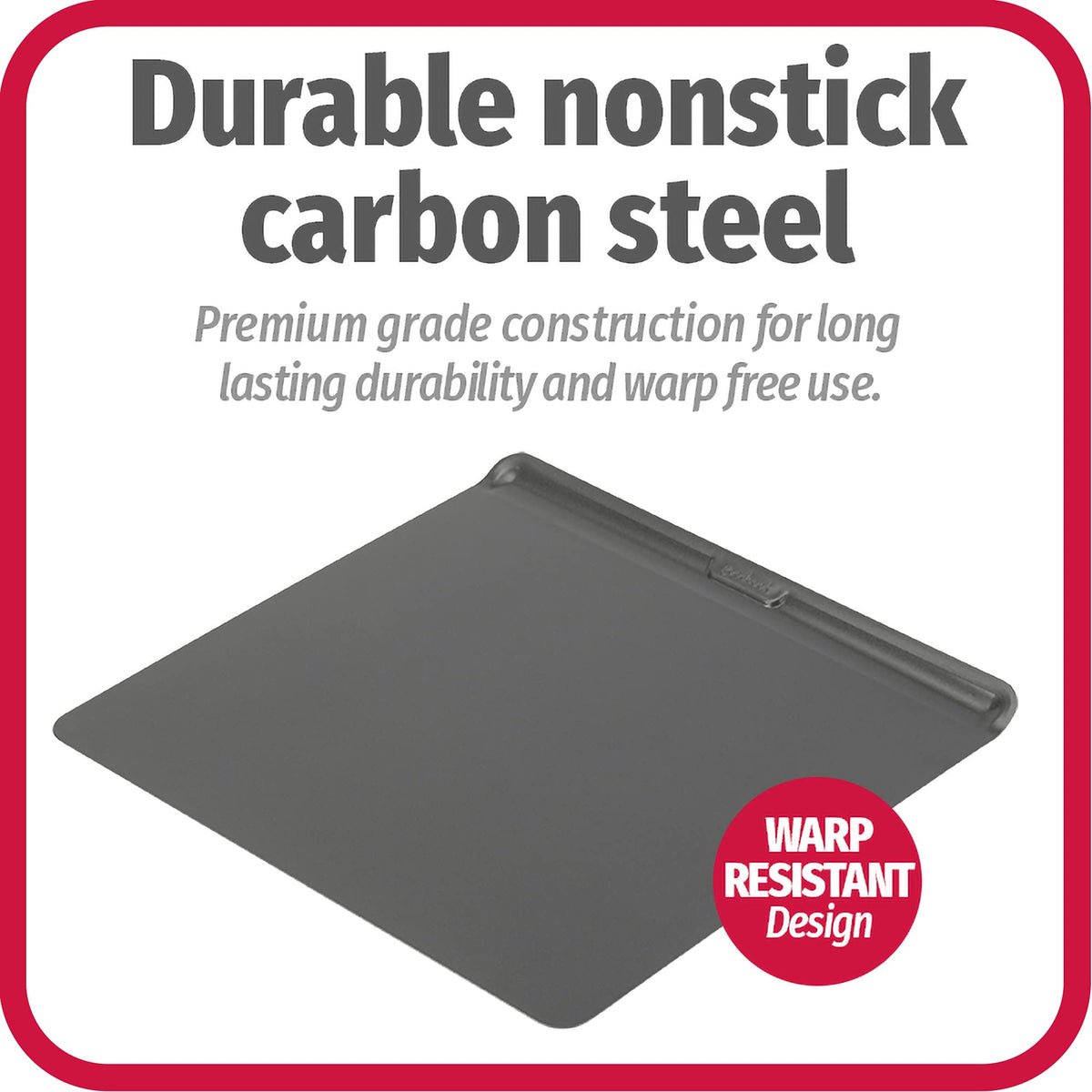 GoodCook AirPerfect durable carbon steel construction resists warping over time.
