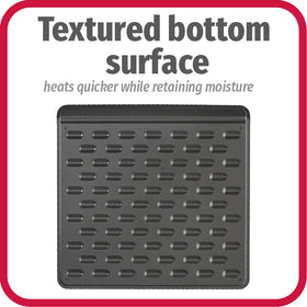 GoodCook AirPerfect edge design with three flat sides for effortless slide-off.