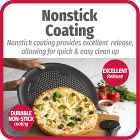 GoodCook AirPerfect elevated-bottom design keeps hot pans off countertops.