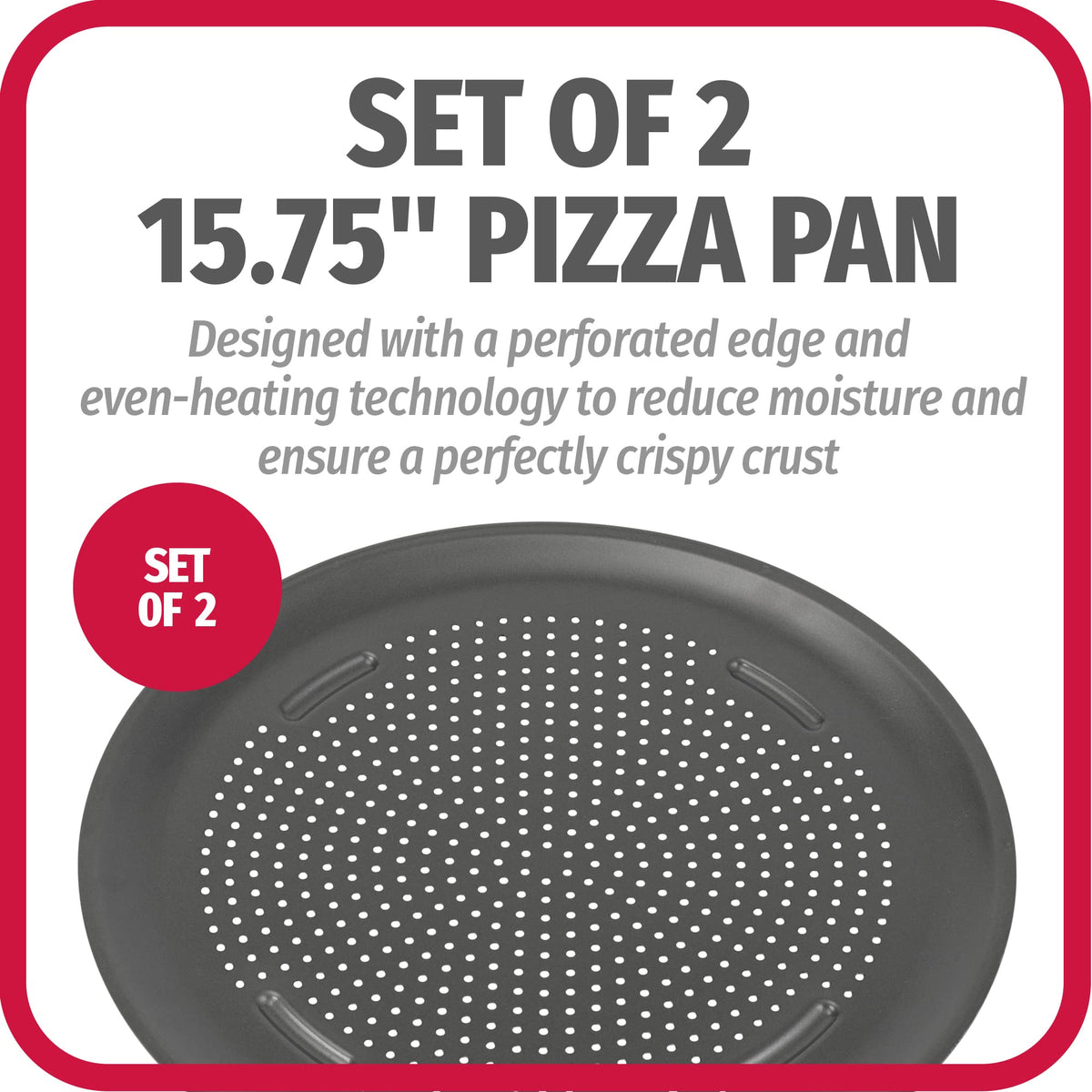 GoodCook AirPerfect perforated-design closeup highlighting moisture release for crisp crust.