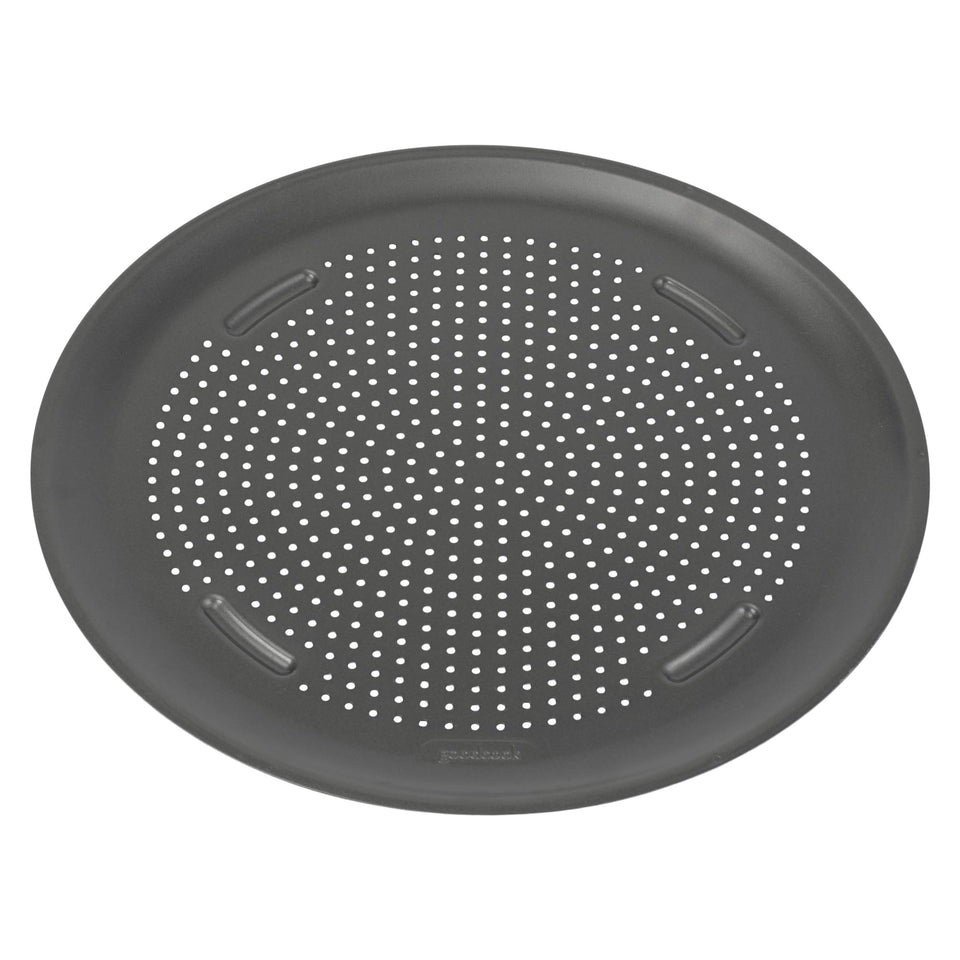 GoodCook AirPerfect pizza pan with perforated edge for crispy crust.