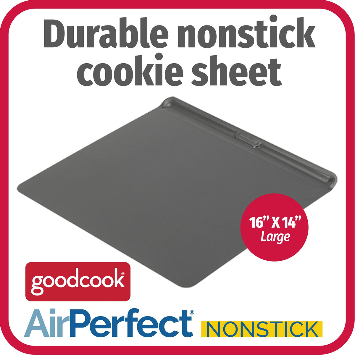 GoodCook AirPerfect textured bottom quickly heats while retaining moisture for even bake.