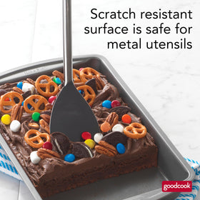 GoodCook baking pan-metal-utensil-safe-release for serving without scratching