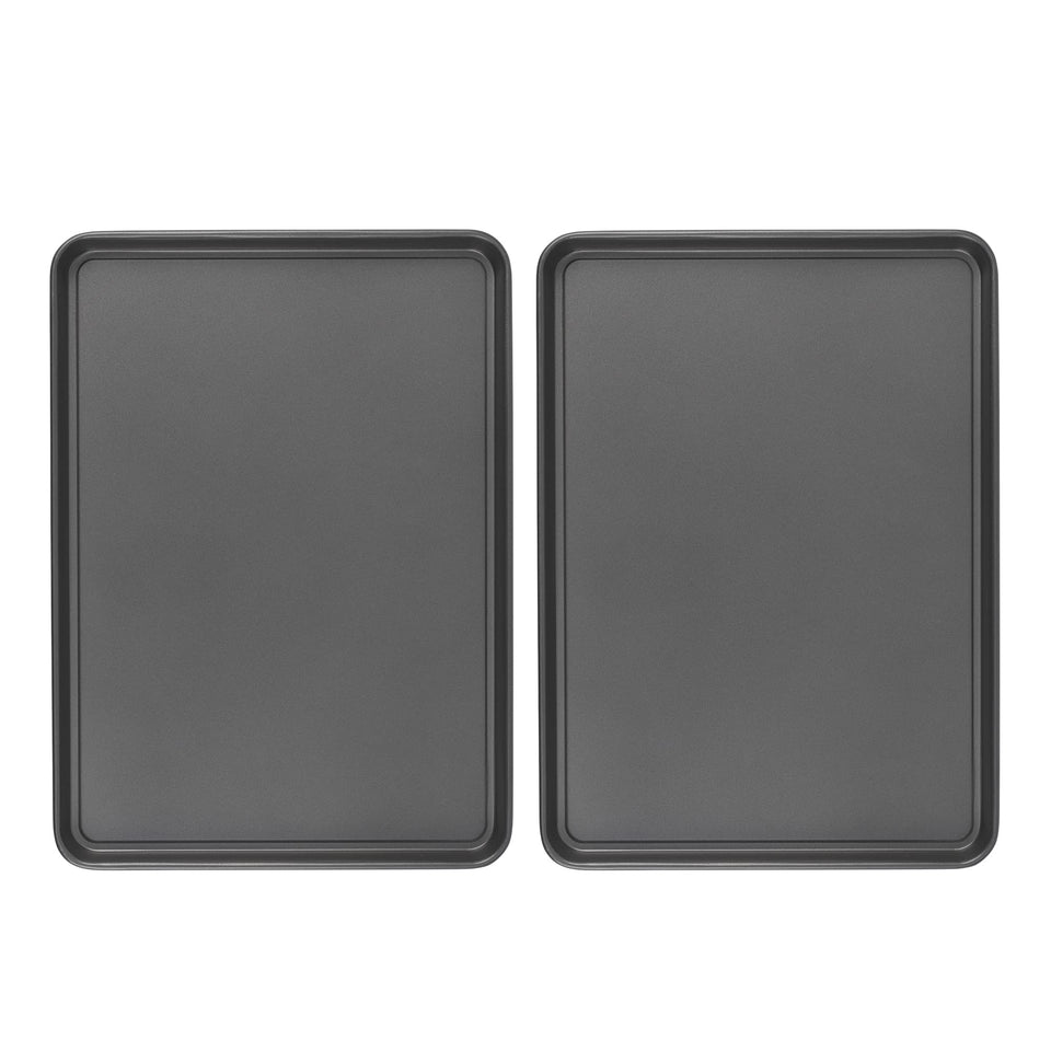 GoodCook baking sheets 15x21 2-pack provide an oversized surface for batch cookies and sheet pan meals.