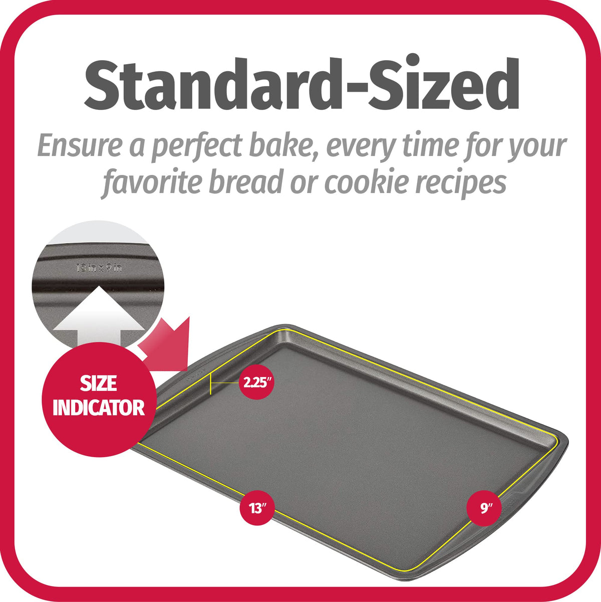 GoodCook baking sheets feature gray finish and sturdy edges for daily use.
