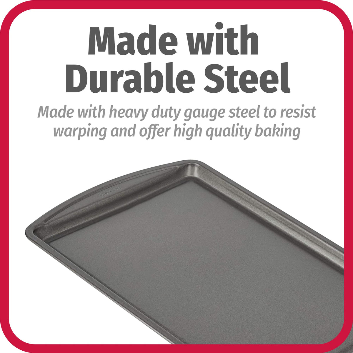 GoodCook baking sheet is dishwasher-safe for convenient cleanup after meals