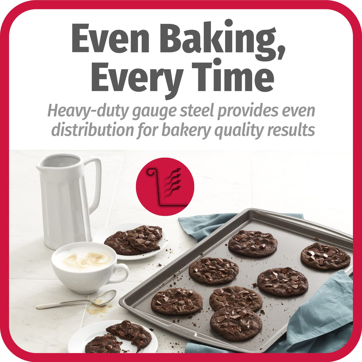 GoodCook Everday baking sheets displaying even heat distribution for consistent browning