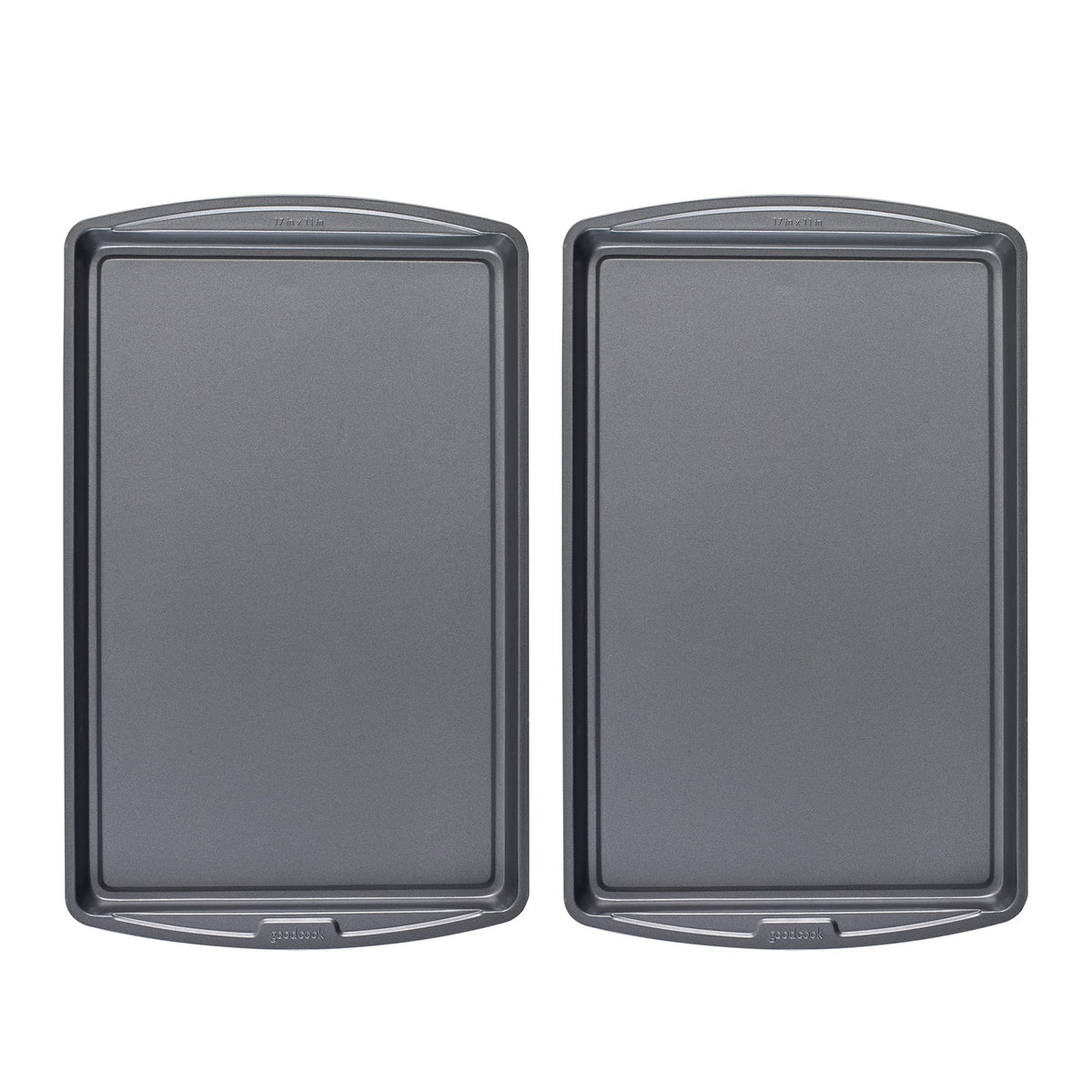 GoodCook Everday baking sheets front view with two large nonstick pans for cookies and sheet pan meals