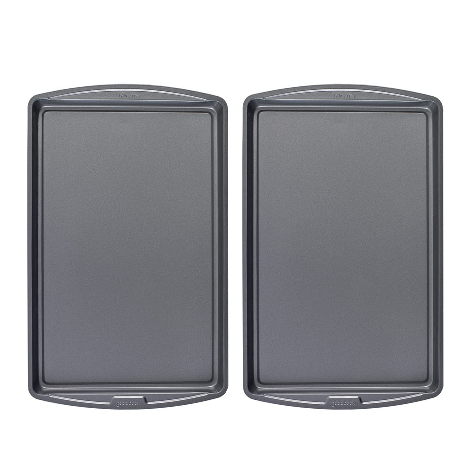 GoodCook Everday baking sheets front view with two large nonstick pans for cookies and sheet pan meals