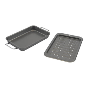 GoodCook Everyday Broiler Pan nonstick coating enables easy food release.