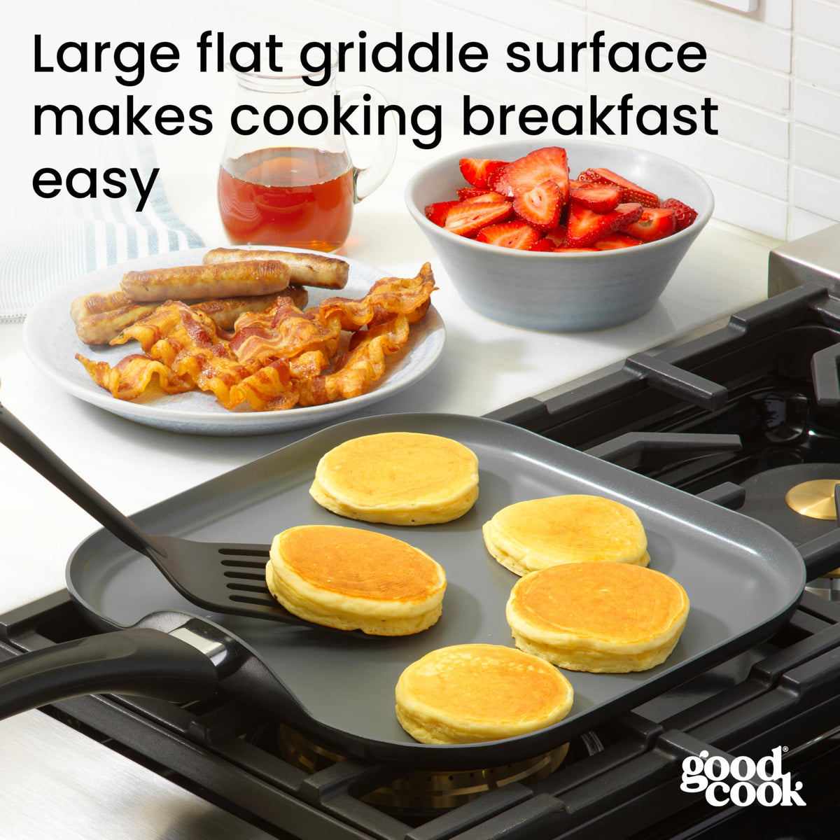 Even heating from aluminum core in GoodCook Everyday Griddle Pan