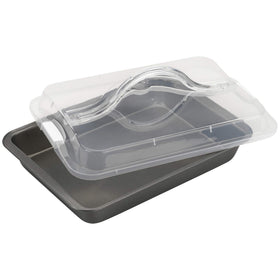 GoodCook Everyday nonstick oblong pan with lid for easy release and cleanup.