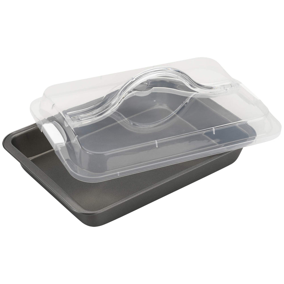 GoodCook Everyday nonstick oblong pan with lid for easy release and cleanup.