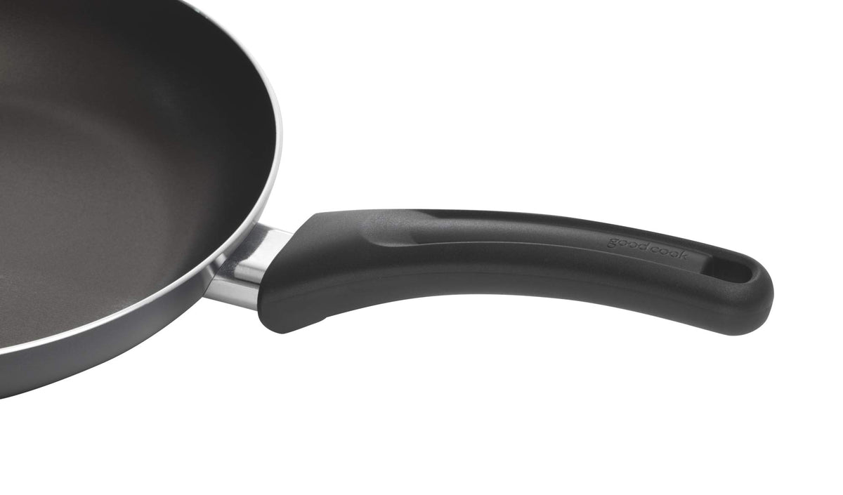 GoodCook 7.6-inch pan with cool Bakelite handle, ergonomic and safe to grip.