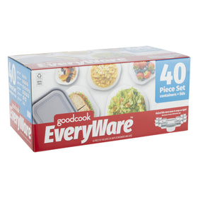GoodCook EveryWare stack-and-store design helps fridge organization.