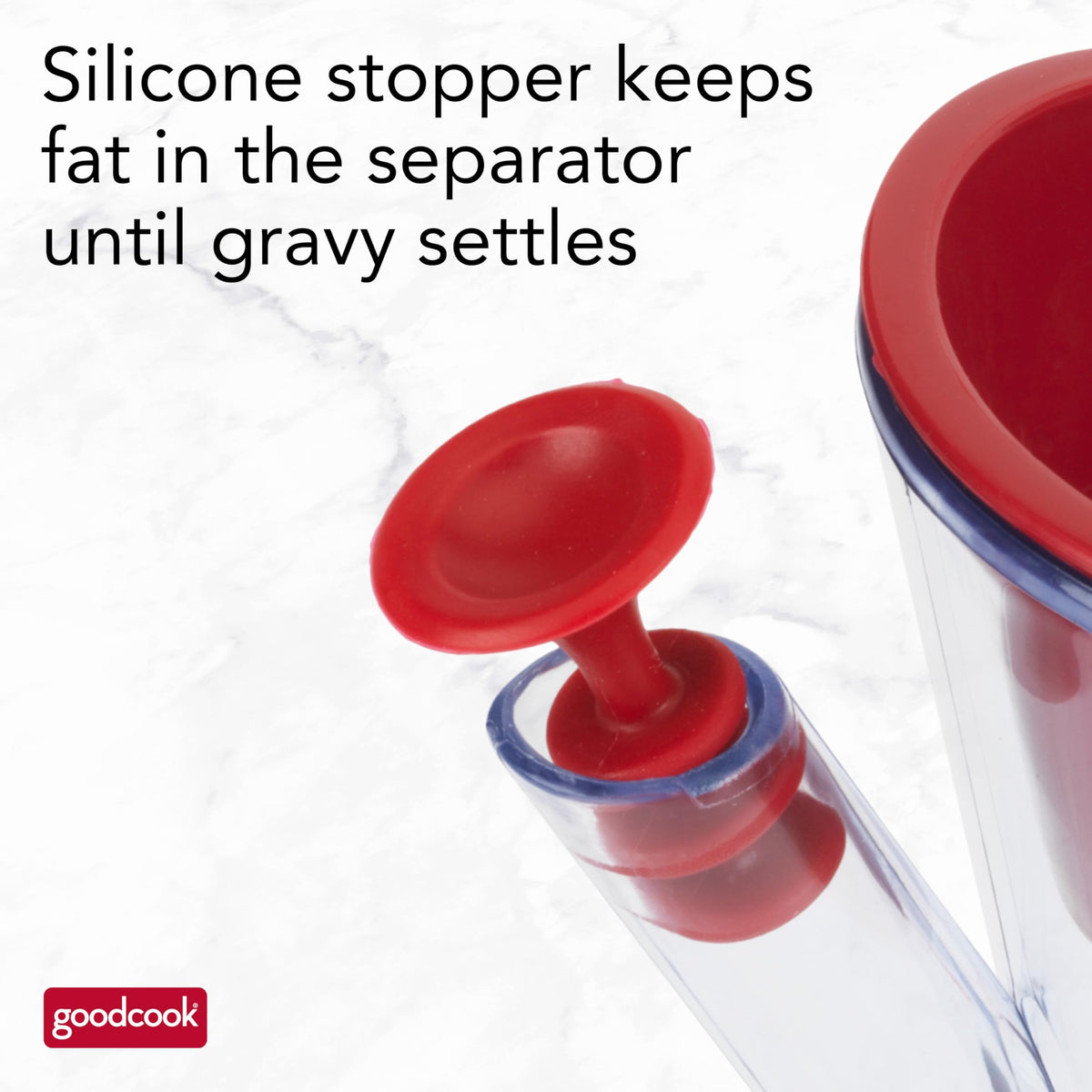 Measurement guides on GoodCook fat separator for precise liquid tracking