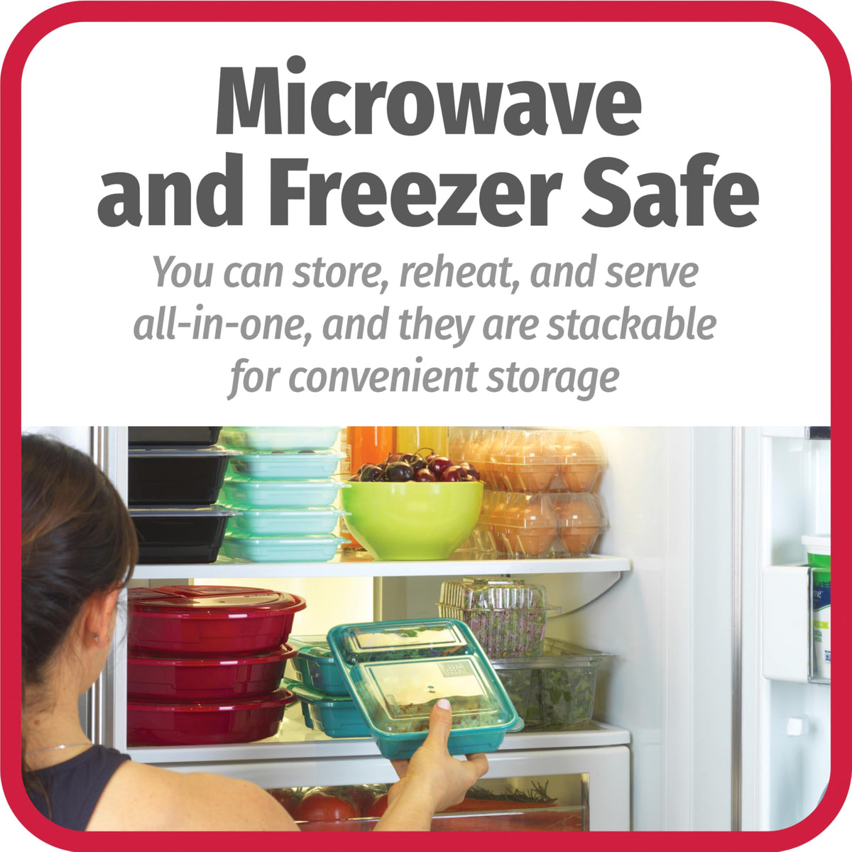 GoodCook color-coded lids demonstrating quick storage matching